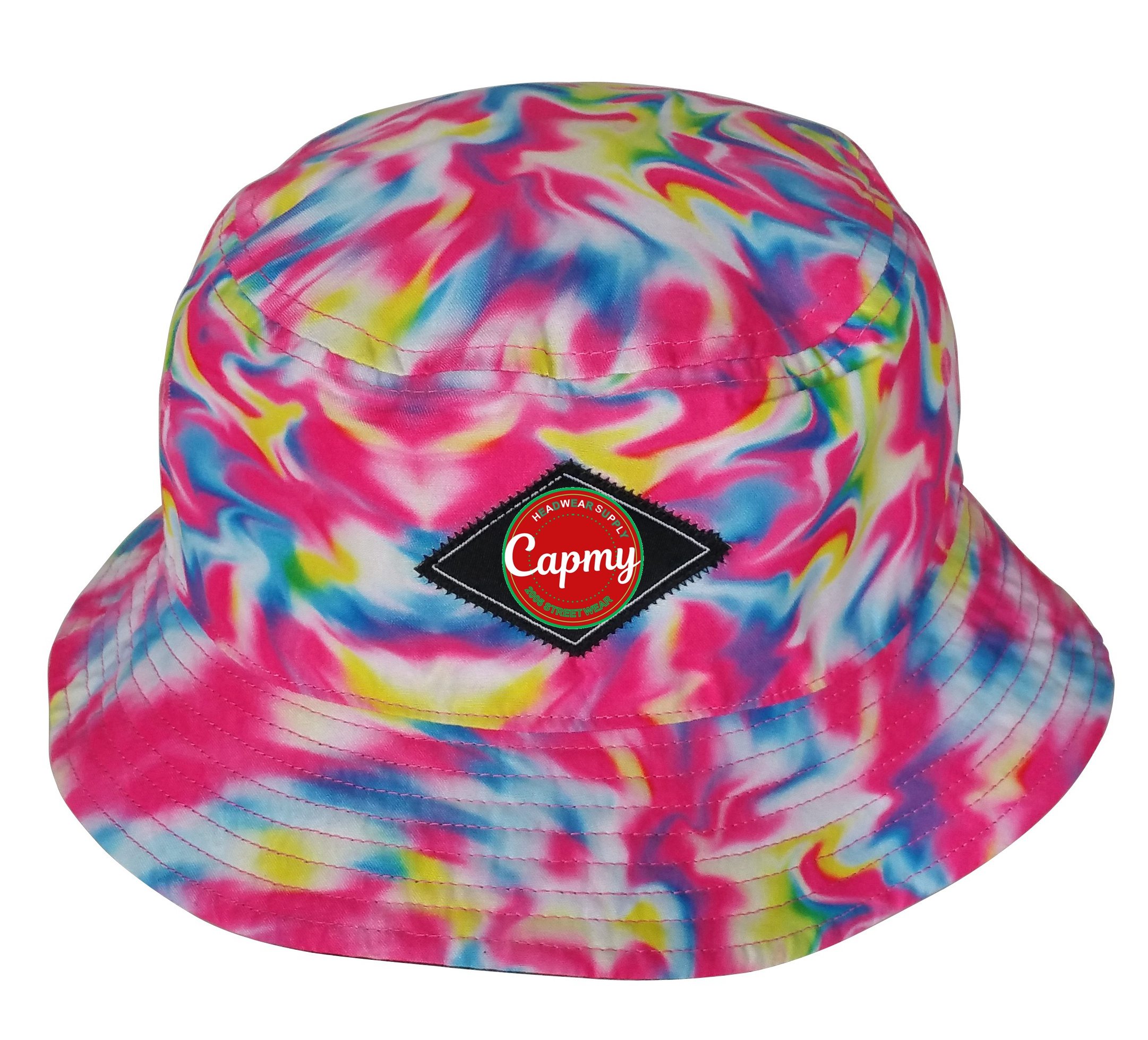 Wholesale Custom Printed Floral Plain Tie Dye Blank Embroidery Reversible Fishing Cap Sublimation Polyester Women Men Bucket Hat