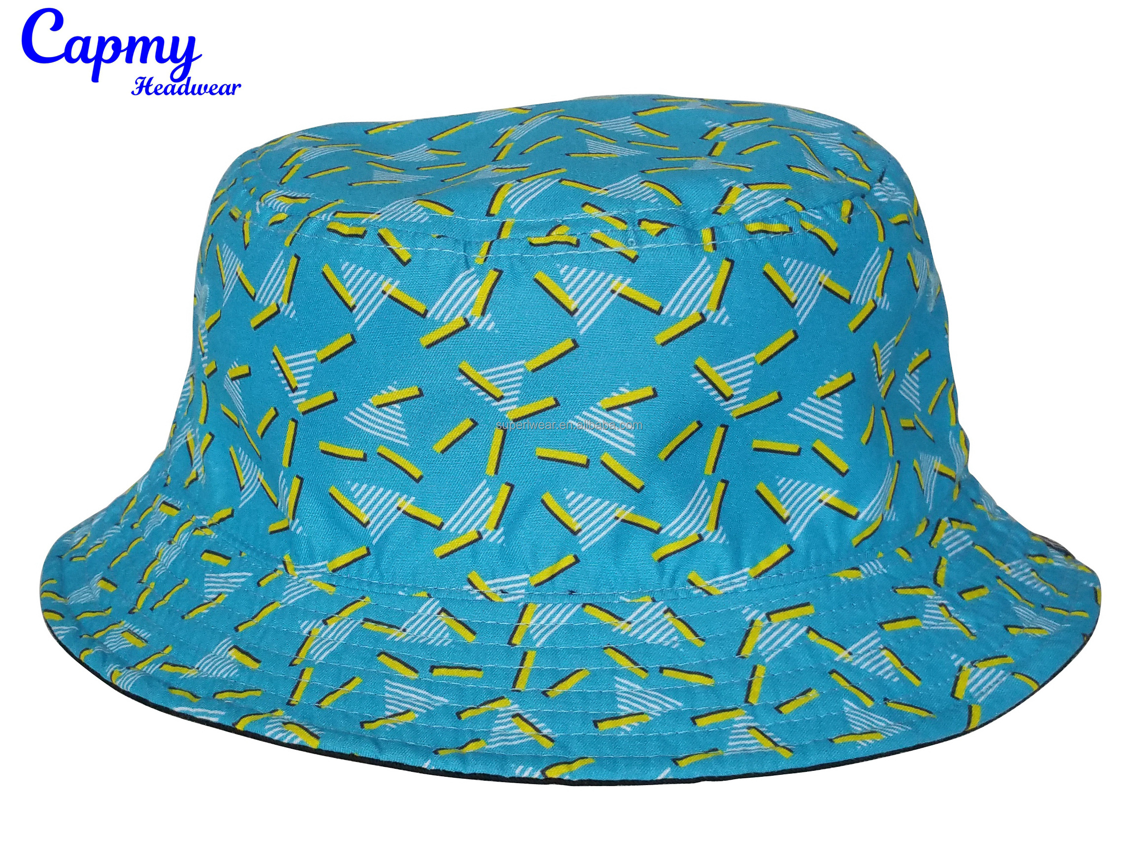 Wholesale Custom Printed Floral Plain Tie Dye Blank Embroidery Reversible Fishing Cap Sublimation Polyester Women Men Bucket Hat