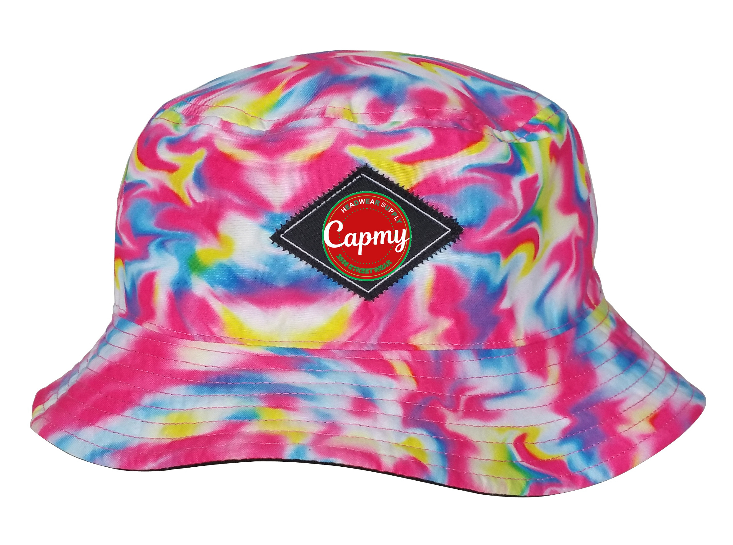 Wholesale Custom Printed Floral Plain Tie Dye Blank Embroidery Reversible Fishing Cap Sublimation Polyester Women Men Bucket Hat