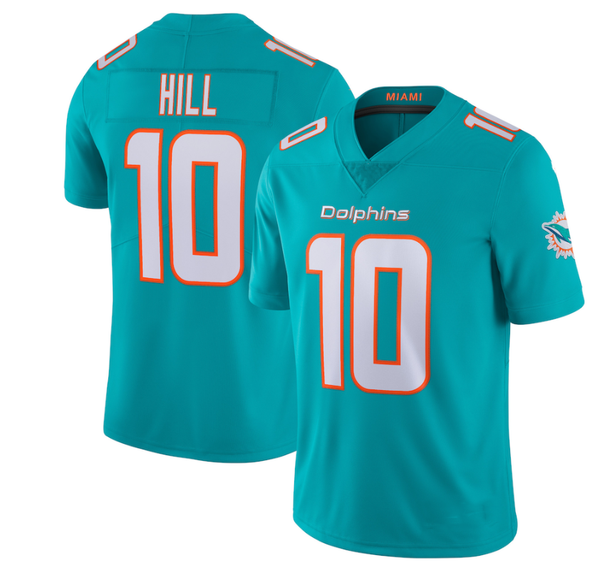 Men's Miami Dolphins #10 Tyreek Hill #11 Cedrick Wilson #1Tua Tagovailoa Game Jersey