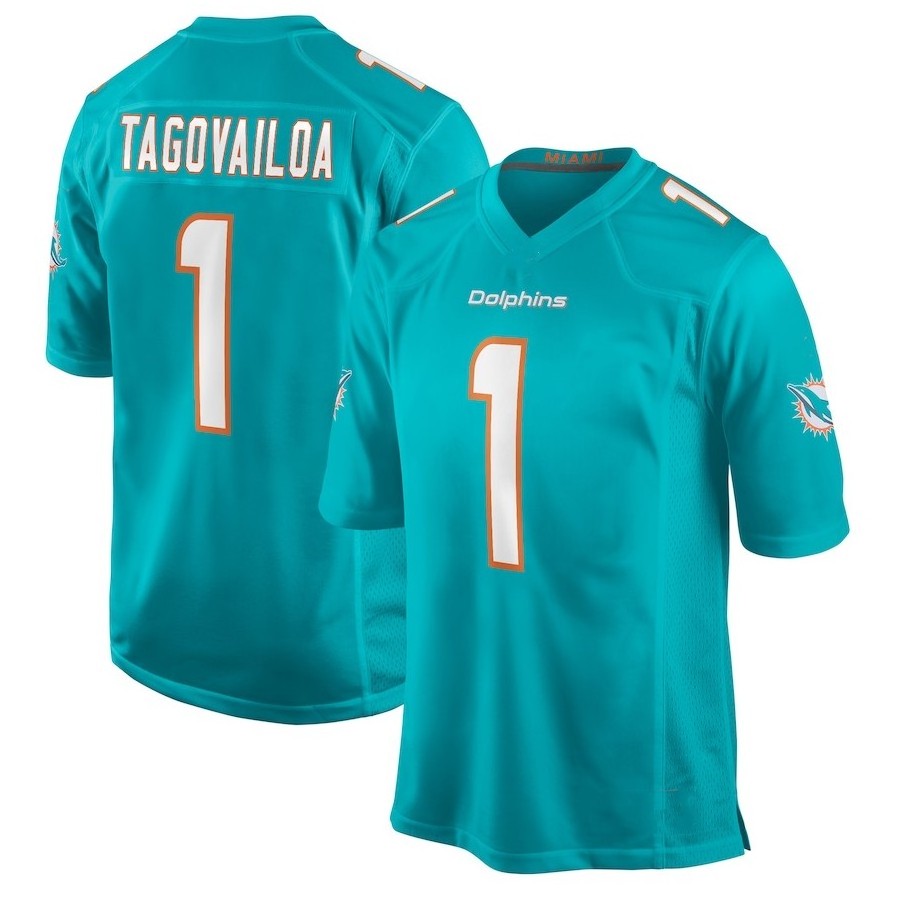 Men's Miami Dolphins #10 Tyreek Hill #11 Cedrick Wilson #1Tua Tagovailoa Game Jersey