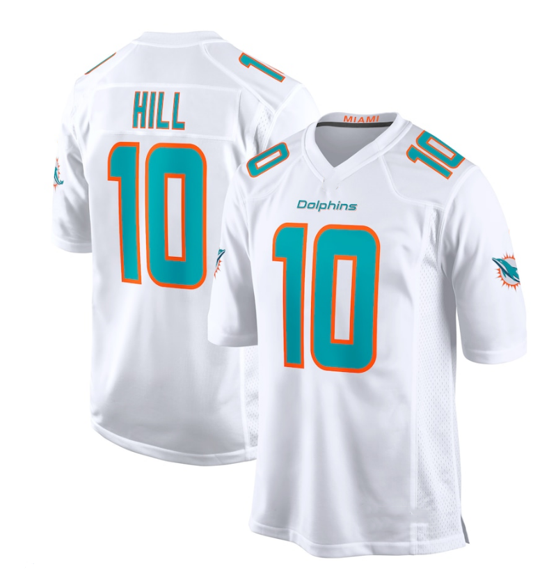 Men's Miami Dolphins #10 Tyreek Hill #11 Cedrick Wilson #1Tua Tagovailoa Game Jersey