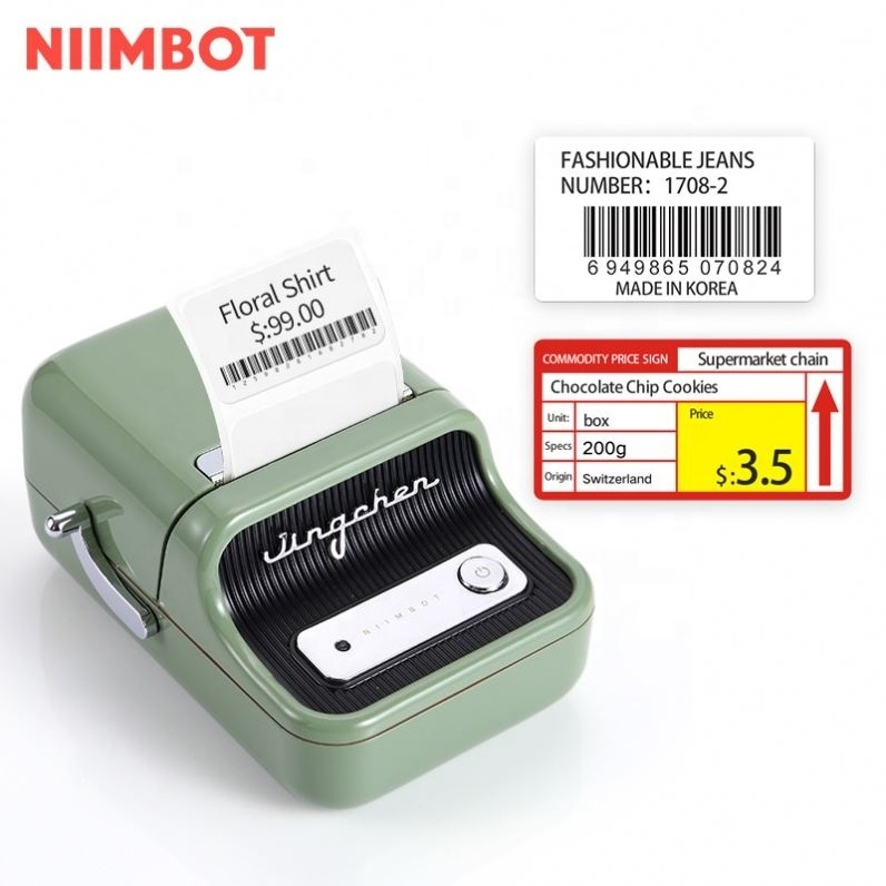 Niimbot B21 barcode qr code sticker label Portable printer jewelry Thermal Sticker Mini barcode label printer