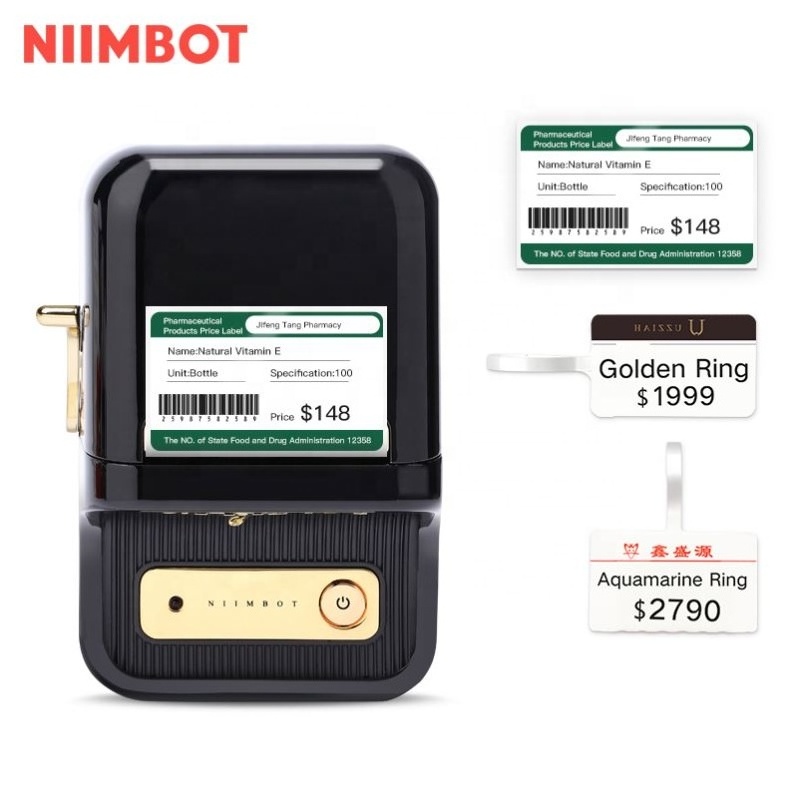 Niimbot B21 barcode qr code sticker label Portable printer jewelry Thermal Sticker Mini barcode label printer