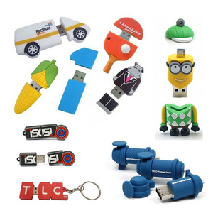 Personalized Design 3d Shape Logo Pvc Cartoon Pendrive Thumb Drive Usb Stick 2gb 4gb 16gb 32gb 64gb 128gb USB Flash Drive