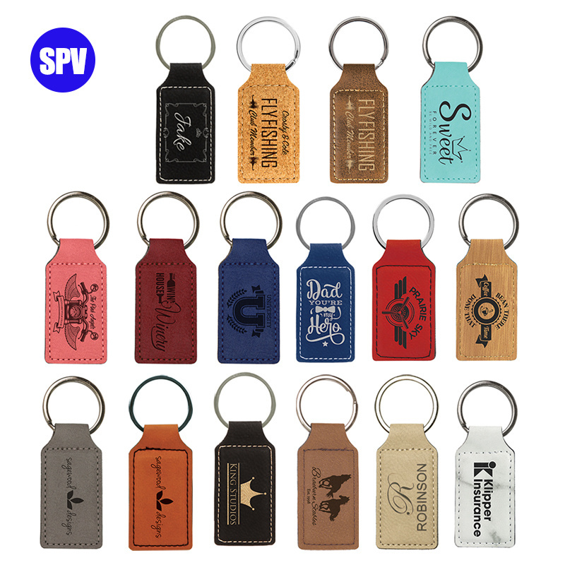 Hight Quality Laser Leather Blanks , Engraving Leather Blank Laser Keychain , Leather Blank Laser Cut