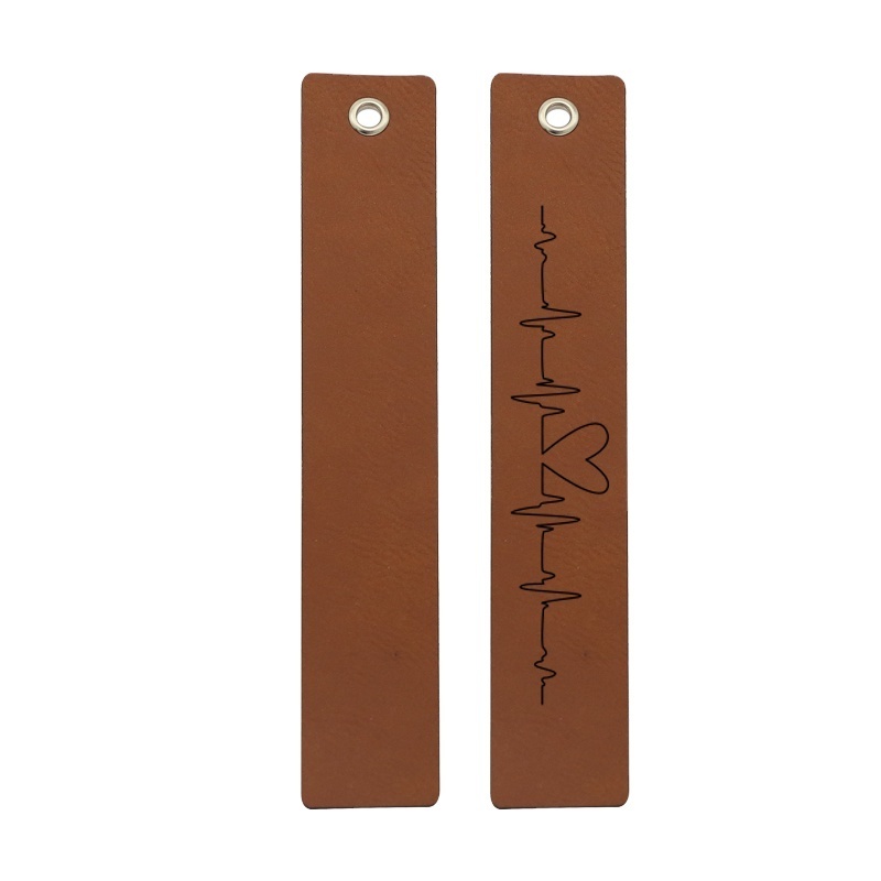 New Products 2024 Custom Leatherette Bookmarks Laser Engraving Blanks PU Leather Bookmark