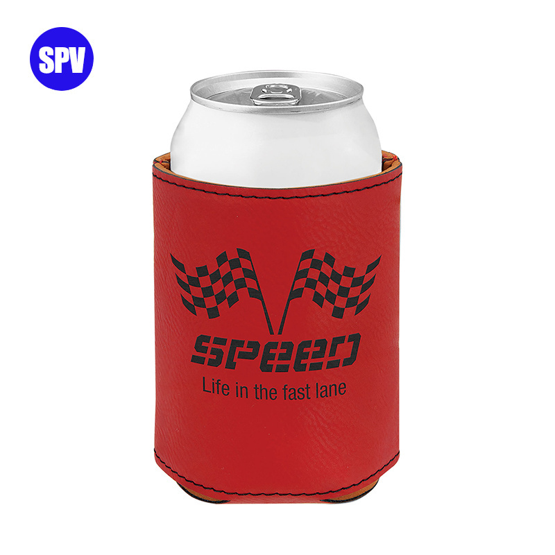 Hot sell Leather can cooler custom LOGO neoprene beer cooler cover PU leather KOOZY