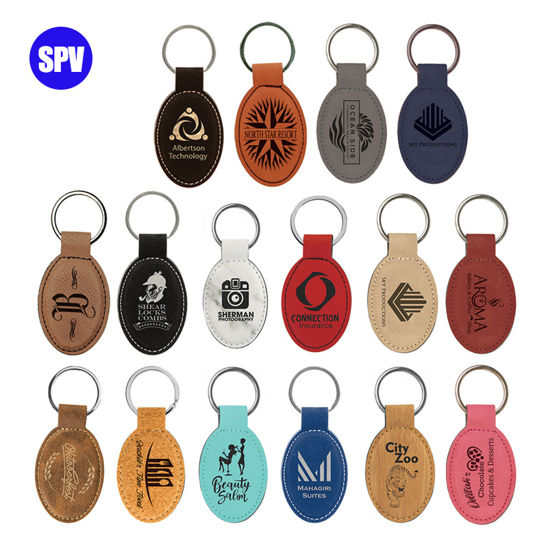 Hight Quality Laser Leather Blanks , Engraving Leather Blank Laser Keychain , Leather Blank Laser Cut