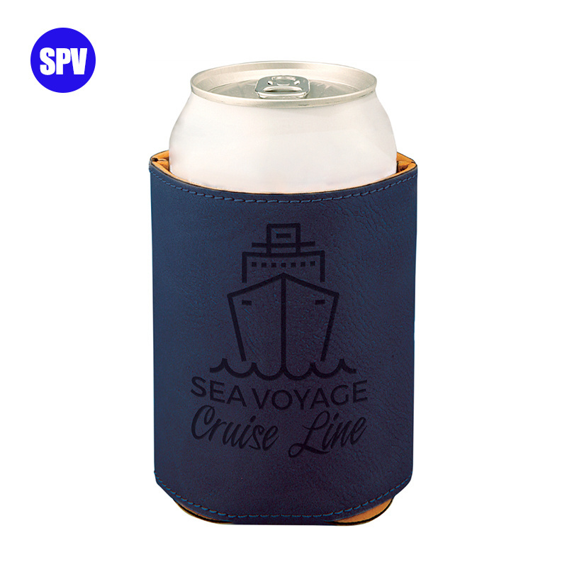 Hot sell Leather can cooler custom LOGO neoprene beer cooler cover PU leather KOOZY