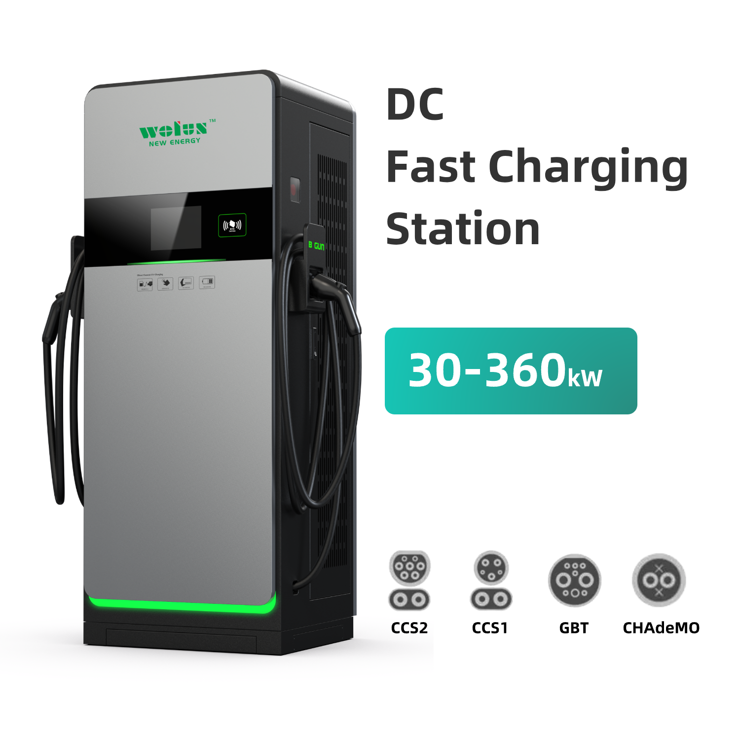 Wolun Commercial EV Charger New 60-480KW DC Fast Charging Station Floor-Mounted with CE Certification Approval