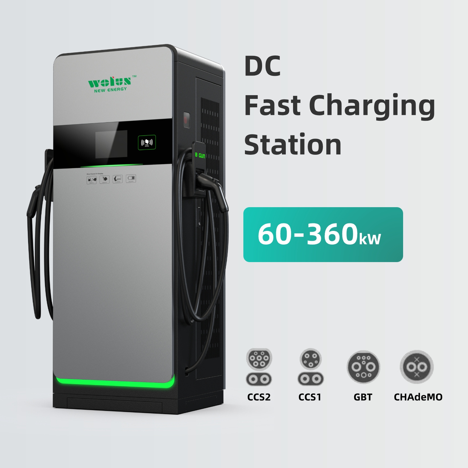 Wolun Commercial EV Charger New 60-480KW DC Fast Charging Station Floor-Mounted with CE Certification Approval