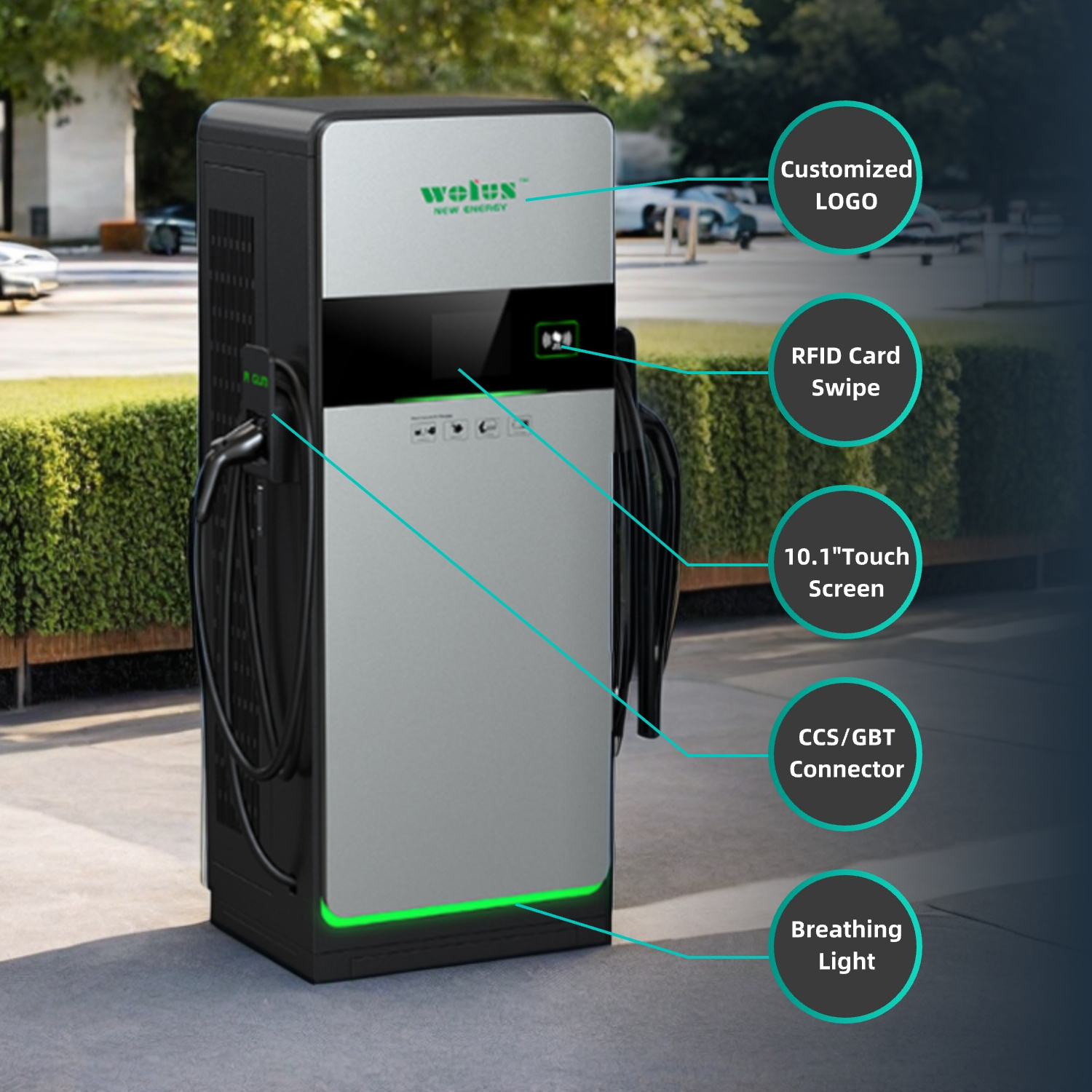 Wolun Commercial EV Charger New 60-480KW DC Fast Charging Station Floor-Mounted with CE Certification Approval