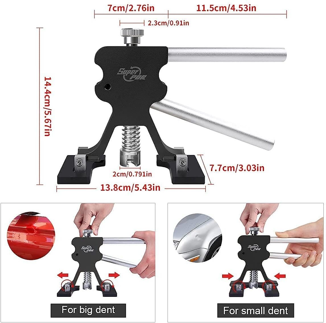 Super PDR Auto Body Paint less Dent Removal Tools Kit Dent Lifter Kits with Hot Melt Glue Gun