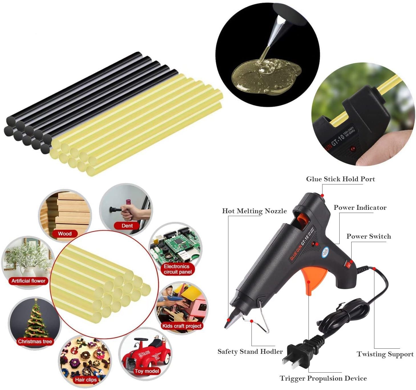 Super PDR Auto Body Paint less Dent Removal Tools Kit Dent Lifter Kits with Hot Melt Glue Gun