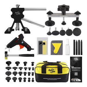 Super PDR Auto Body Paint less Dent Removal Tools Kit Bridge Dent Puller Kits with Hot Melt Glue Gun (Dent Lifter & Bridge)