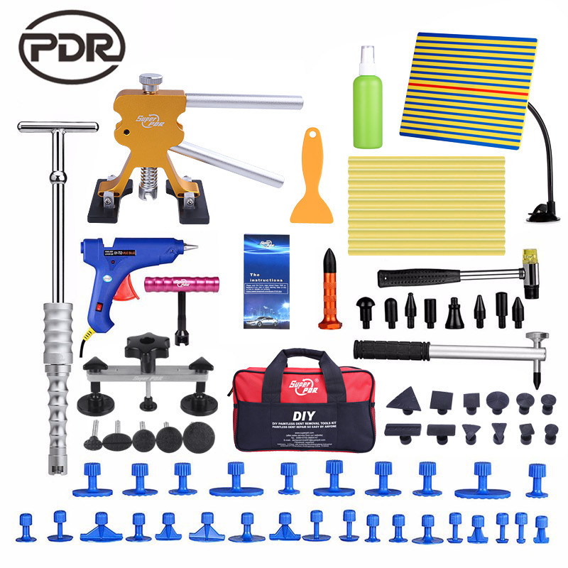 Super PDR Auto Body Dent Removal tool Reflector lamp Board Slide Hammer dent puller Glue gun PDR Tppl Kit for auto dent removal