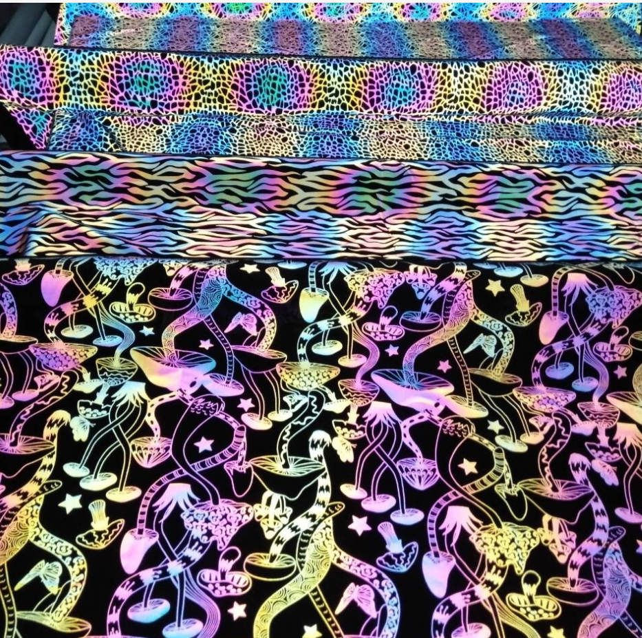 colorful black breathable heat press reflective stretch elastic spandex coloured fabric materials for sewing sports clothes