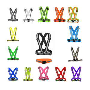 factory outlets hot sale hi vis fluorescent yellow stock running bike cycling reflective safety straps belt vest for bicycle