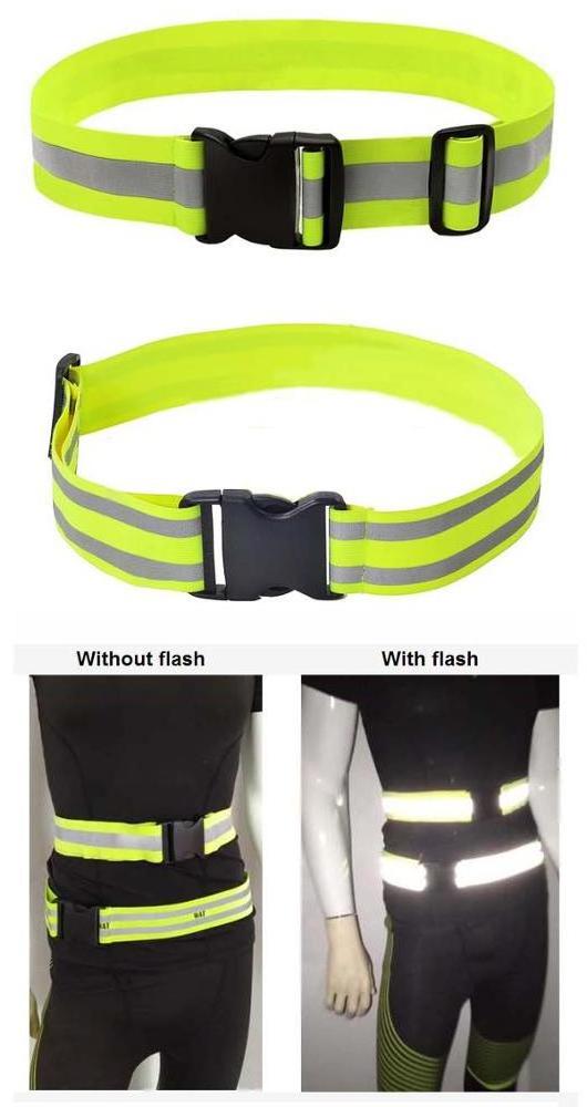 black color reflective children sash reflector running safety warning webbing belt vest jacket for motorcycle sport woman