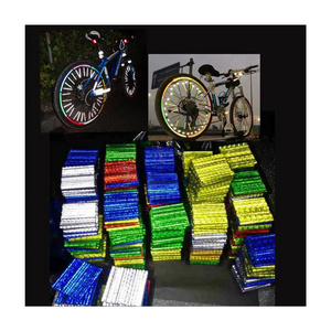 hi vis silver orange motorcycle bicycle bike wheel reflector reflective spoke sticker for safety warning decoration in the dark