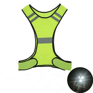 high visible hi vis breathable mesh inner pocket reflective harness vest for night running motorcycle cycling sport road safety