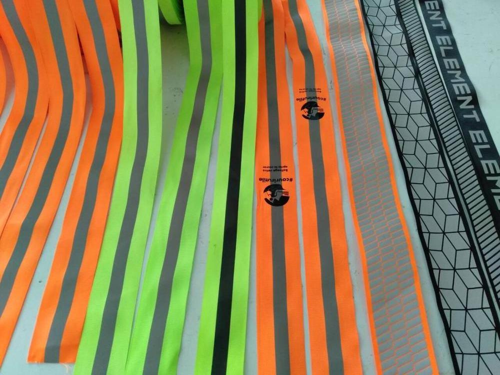 shenzhen high light visibility sun reflective safety tc material cloth ribbon strap retroreflective tape for uniform backpack