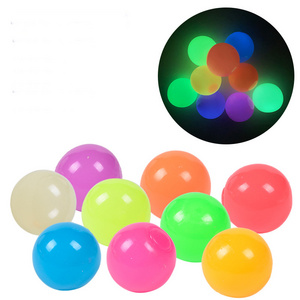 kids adult magic stress relief pressure release glow in the dark luminous TPR target squeeze toy soft sticky ceiling wall ball