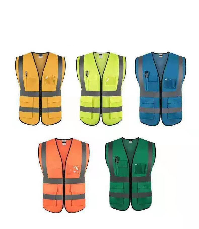 high visible cheap fluorescent yellow security reflective harness jacket reflector vest for night running traffic worker safety