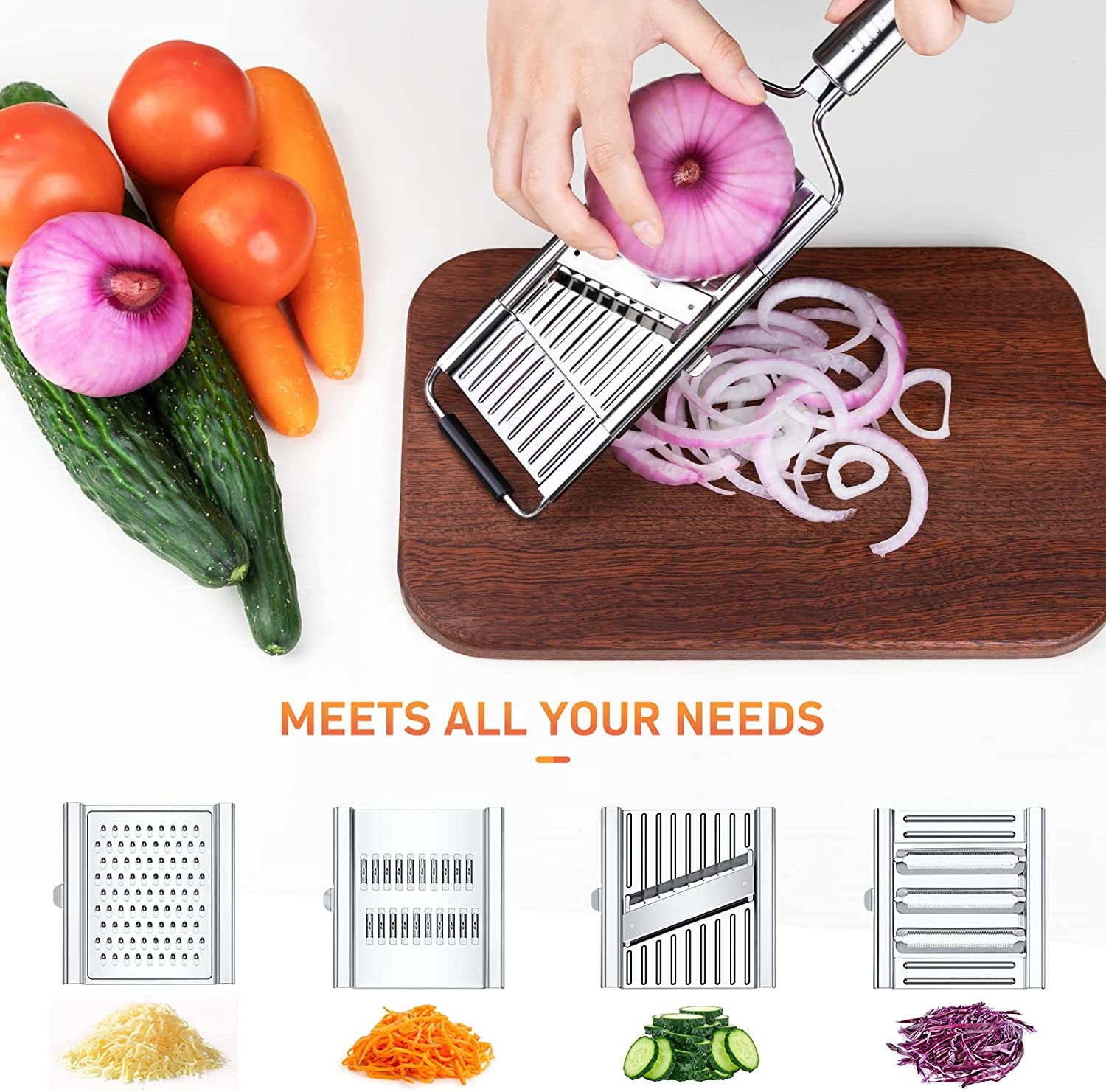 Multifunctional 4 in 1 Grater Cheese Grater Multi-Purpose Vegetable Slicer Mandolin Cut