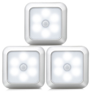 6 LED Motion Sensor Light PIR Wireless Night Light Cabinet Bathroom Stair Lamp Warm & Cold