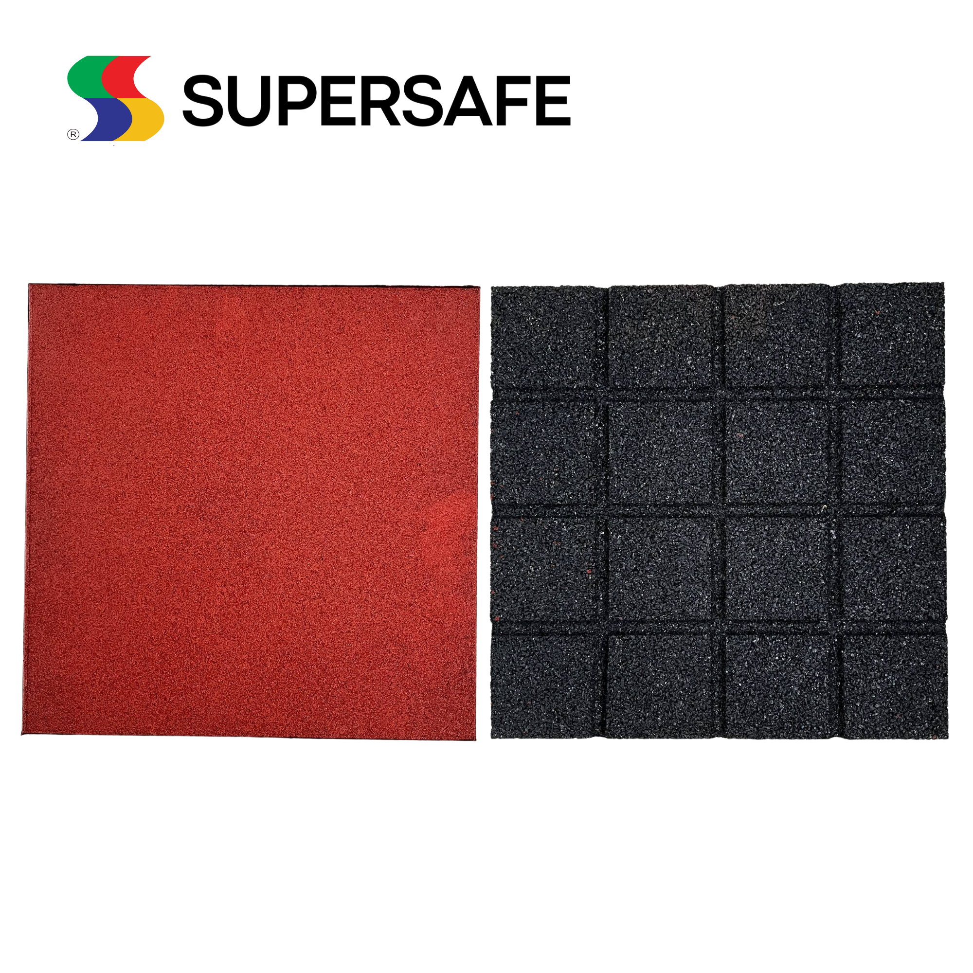 High Quality of Flooring High Durability & Cushioning Features With Shock Absorption Safety Rubber Tiles For Play Area & Fitness