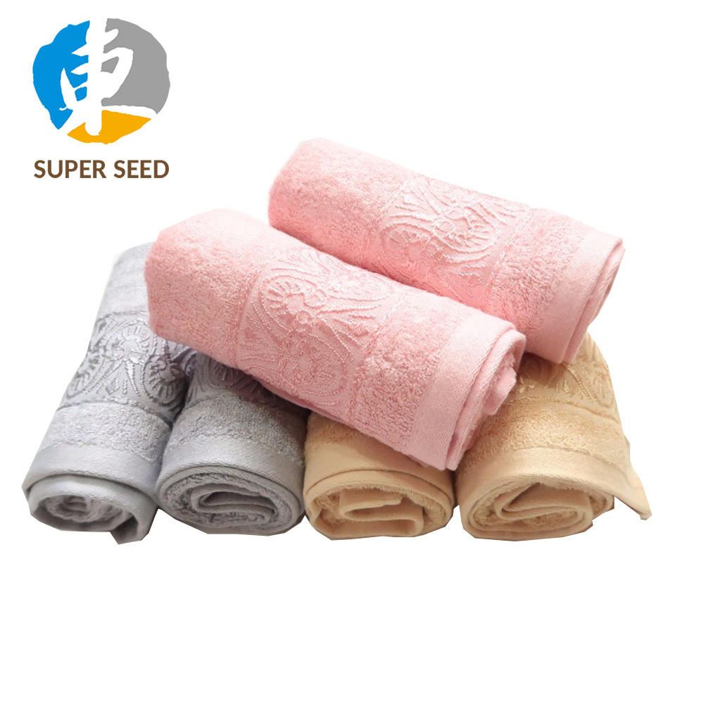 Microfiber bamboo hand towel for Embossed custom logos