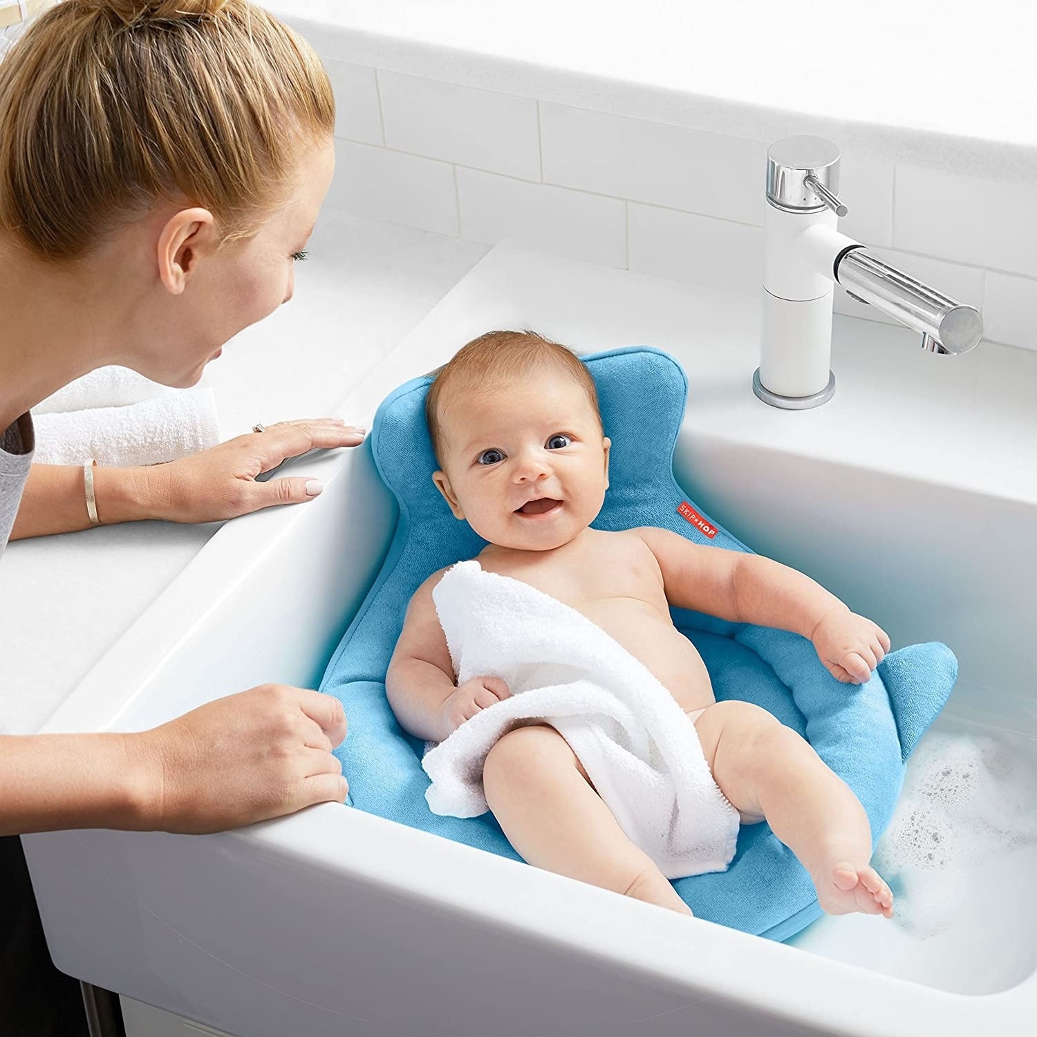 2021 New Baby Bath Tub Seat Infant Non-Slip Bathtub Pad Bath Support Comfortable Seat Sling Hammock for Newborn Baby