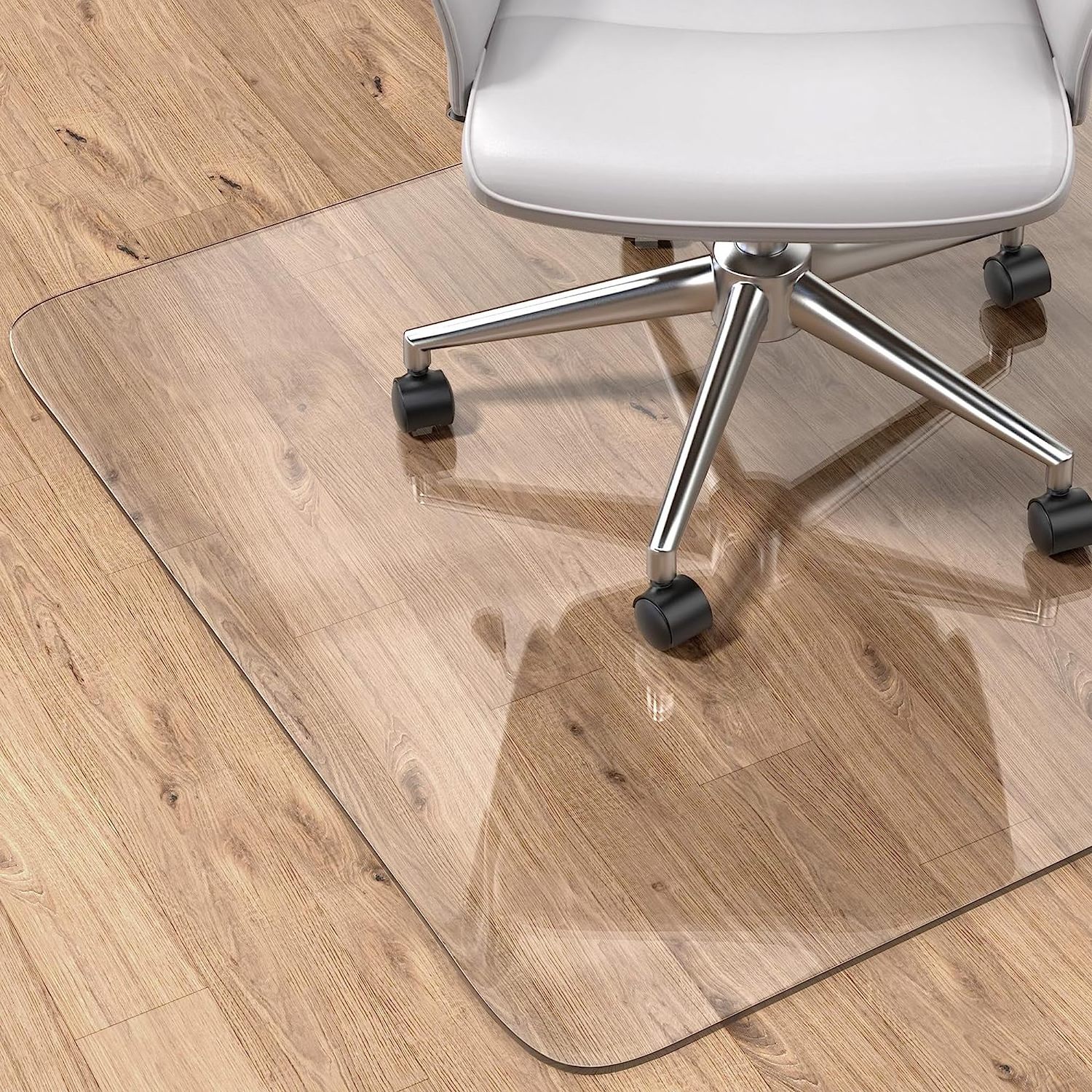 Non-Slip Chair Mat Transparent Floor Protector on Hardwood Floors Not Stuck Wheels Easy to Clean