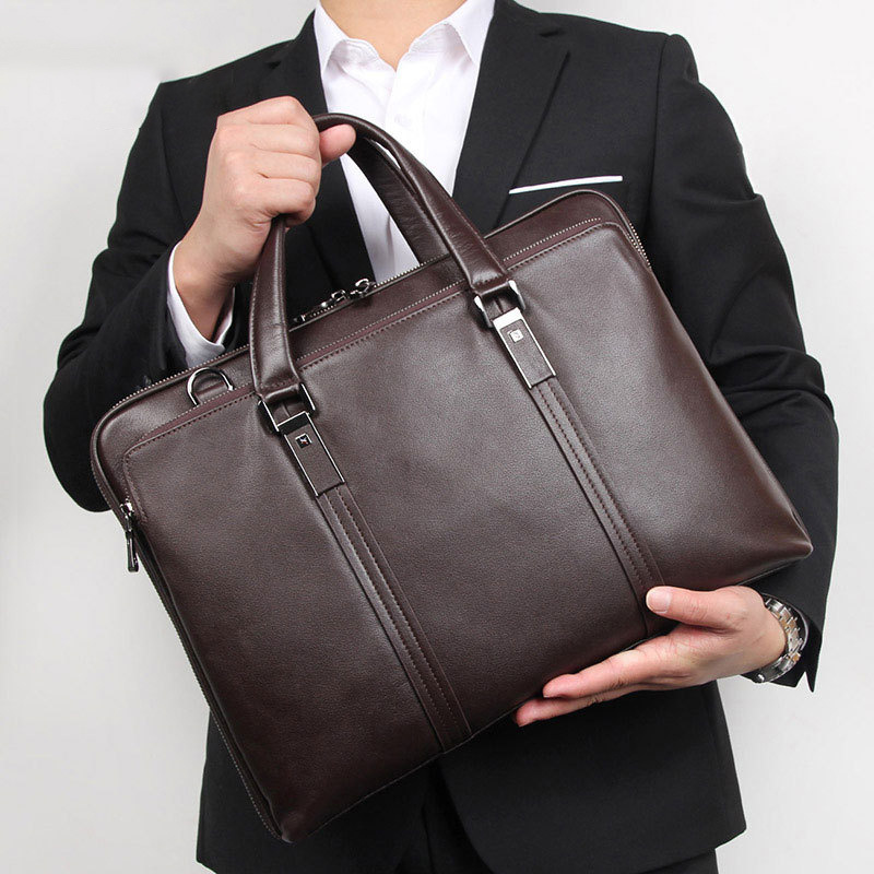 Personalized briefcase bag for men laptop sleeve mens bag genuine leather