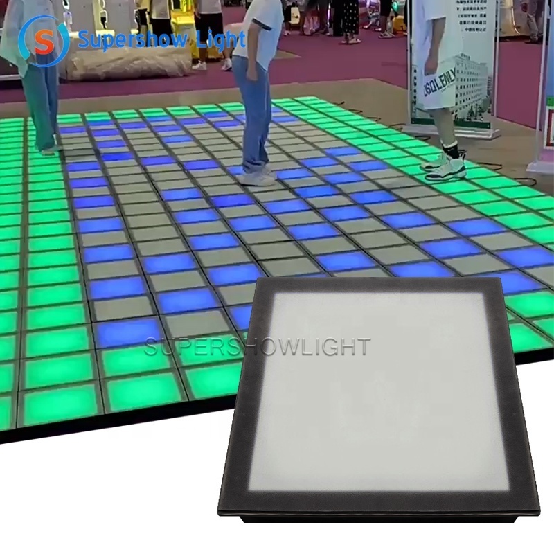 Supershow outdoor dmx Interactive activate game Led dance Floor 30x30cm led dance floor light tiles for kid games