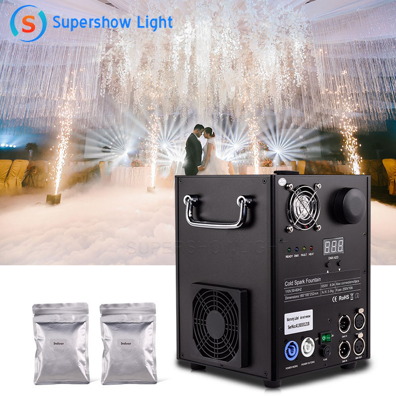 Hot selling sparkler ti powder firework dmx remote sparkers pyro fountain 650w cold fire machine for wedding DJs