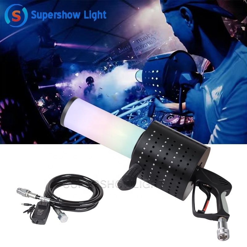 Supershow 7 Colors Rgb Handheld Smoke Led Co2 Confetti Cannon Jet Gun For Party Disco Nightclub