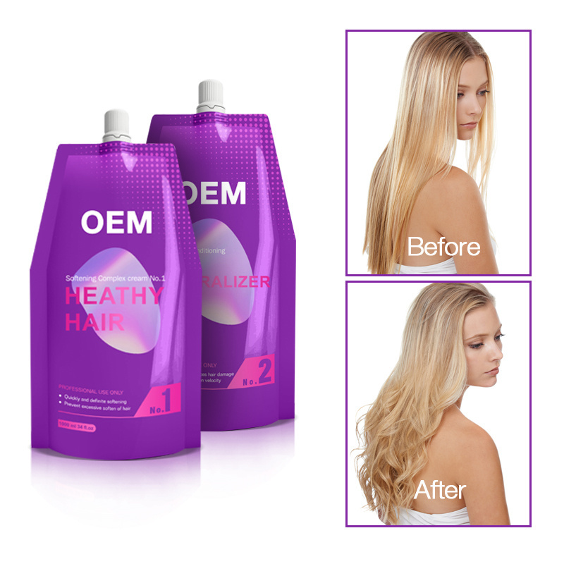 Professional salon  permanent hair straightening cream hair straight perm lotion