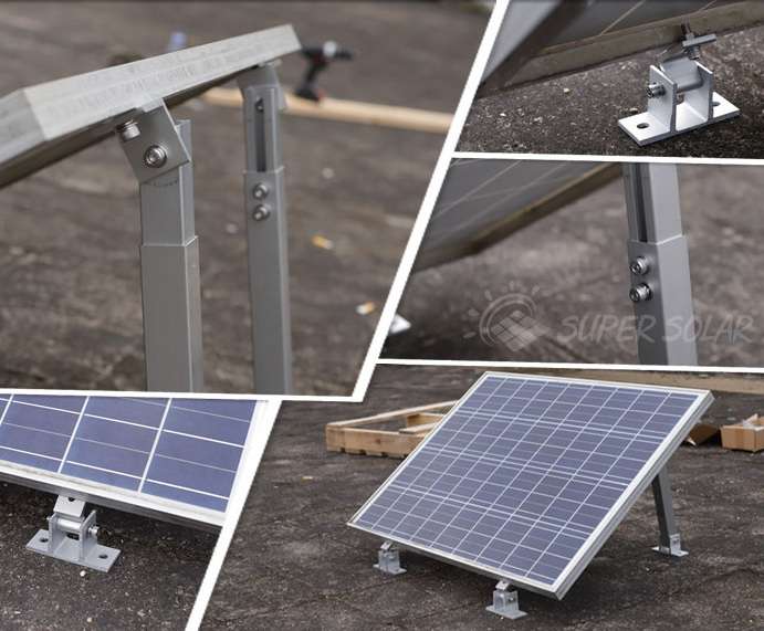 Factory Supply  Ballasted Solar Roof Mount Solarmodul Halterung Gartenhaus Solar Adjustable Roof Bracket