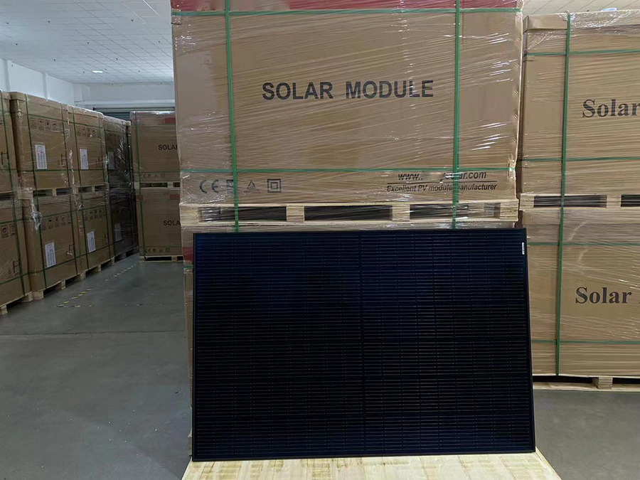 All Black Solar Panel Rotterdam EU Warehouse 400W 410W Monocrystalline Solar Panels Germany