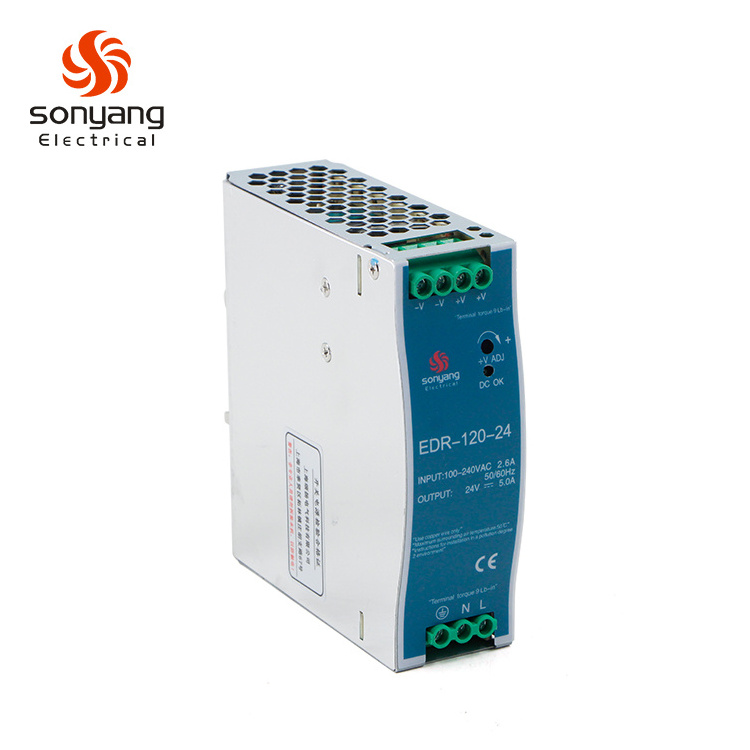 Power Supply led power Dc Switching Switch Dr Edr-120-24 Sonyang Driver 120w 24v 5a Din Rail POWER SUPPLIER