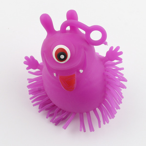 Novelty 3 Eyes Monster Light Up Stretchy Kids Ball 9CM Flash Puffer Cyclop Puffer Toy