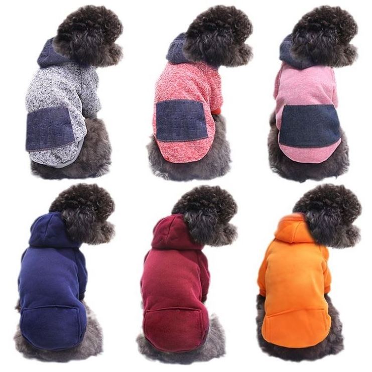 Dog Hoodie Sustainable Solid Pattern Clothes for Pets for Winter Spring Summer Wholesale Custom Multi-color Comfortable Fleece