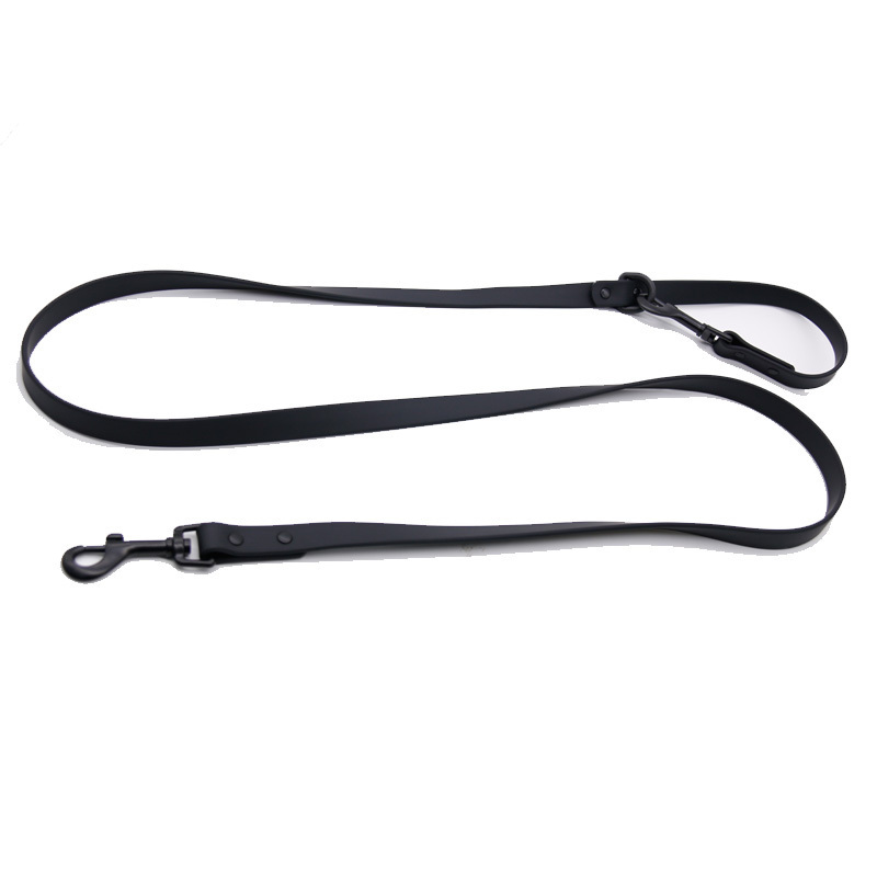 Wholesale Pet Supplies Cool Black PVC Coated Leather Dog Collar And Leash Set Nylon Material For Small Medium Large Dogs