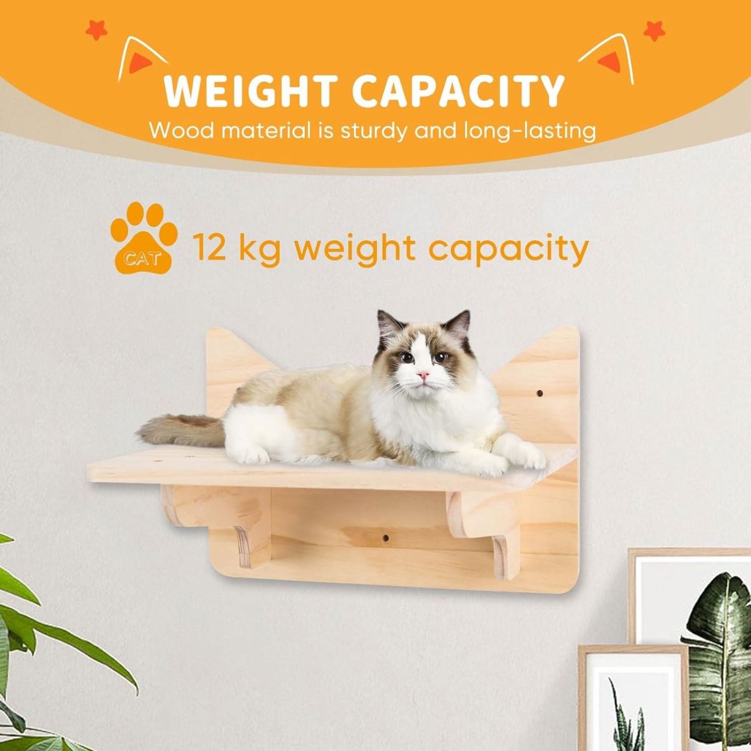 Hot Sales Eco-Friendly Wood Tree Shelves Hammock Cat Wall Platform Furniture for Climbing Cat Scratching House for Pets