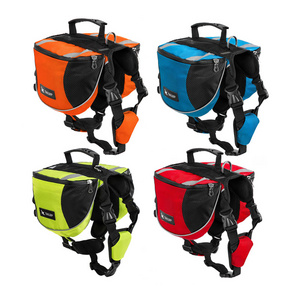 Hot Selling Adjustable Black Fiber Saddle Bag Backpack Harness Waterproof Sustainable Pet Carrier Dogs Fashion Cage Hiking