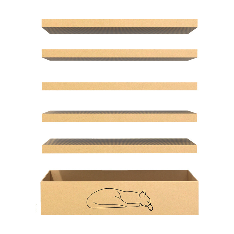 Sustainable Eco-Friendly Cat Carton Board with Wood and Sisal Grab Board for Cat Trees & Scratcher