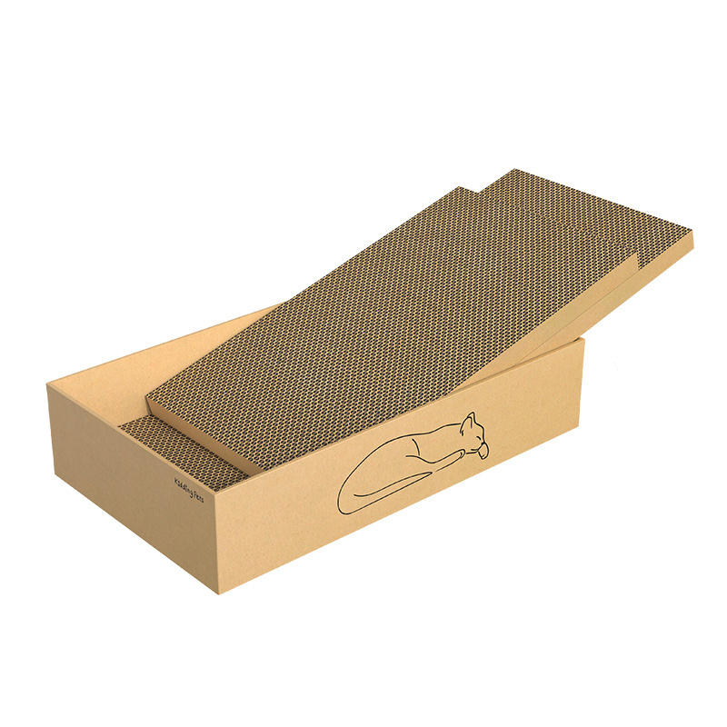 Sustainable Eco-Friendly Cat Carton Board with Wood and Sisal Grab Board for Cat Trees & Scratcher